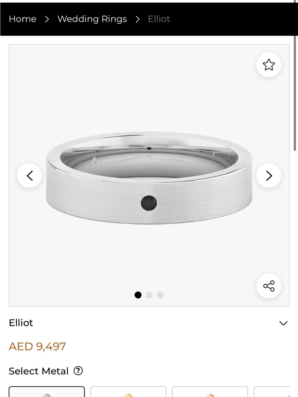 Fergus James Elliot 925 Sterling Silver Men’s Wedding Band Genuine Diamonds